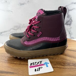 Women’s 7.5-Vans Standard Mid MTE Snow Rain Duck Boots Purple/Black Waterproof
